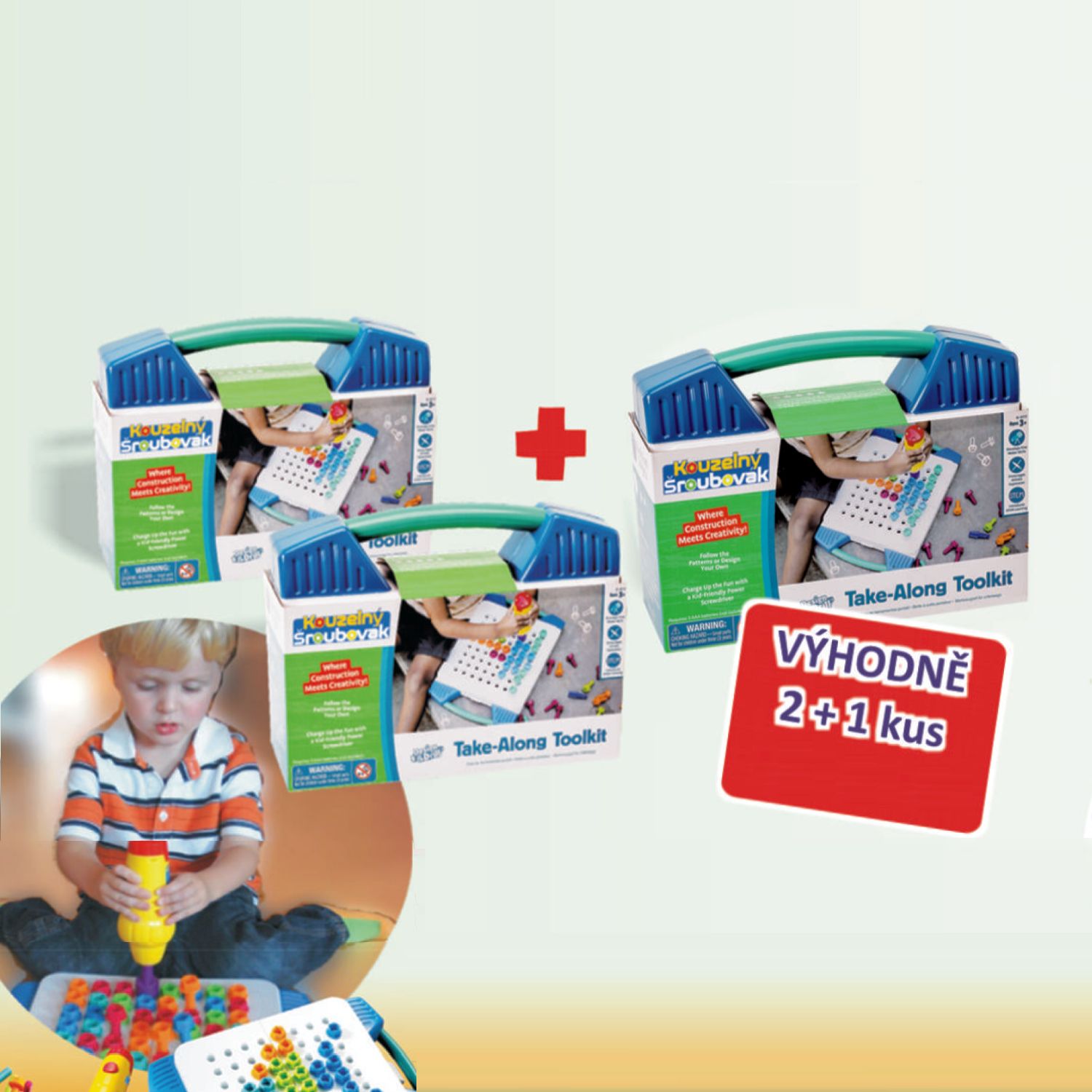 3 ks KOUZELNÝ ŠROUBOVÁK® - Kreativní sada v kufříku (2+1ks) bundle