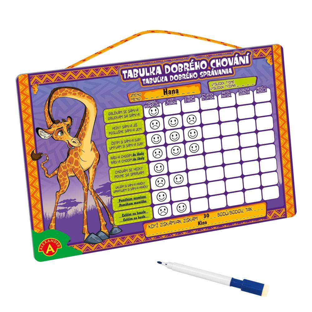 Tabulka DOBRÉHO CHOVÁNÍ (33x23 cm)- motivační pomůcka - VYŘAZENO