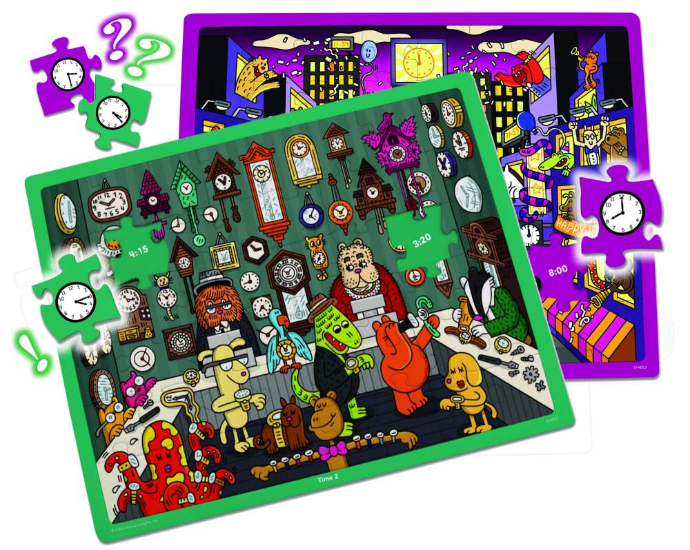 NAJDI JE! - puzzle s HODINAMI- naučné / Time Puzzles