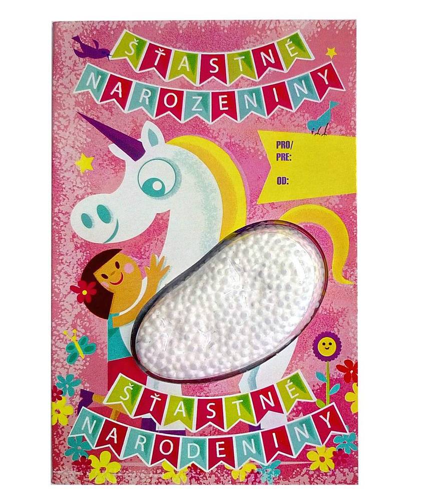 PlayFoam® Přáníčko s modelínou-JEDNOROŽEC / ŠŤASTNÉ NAROZENINY (CZ/SK)