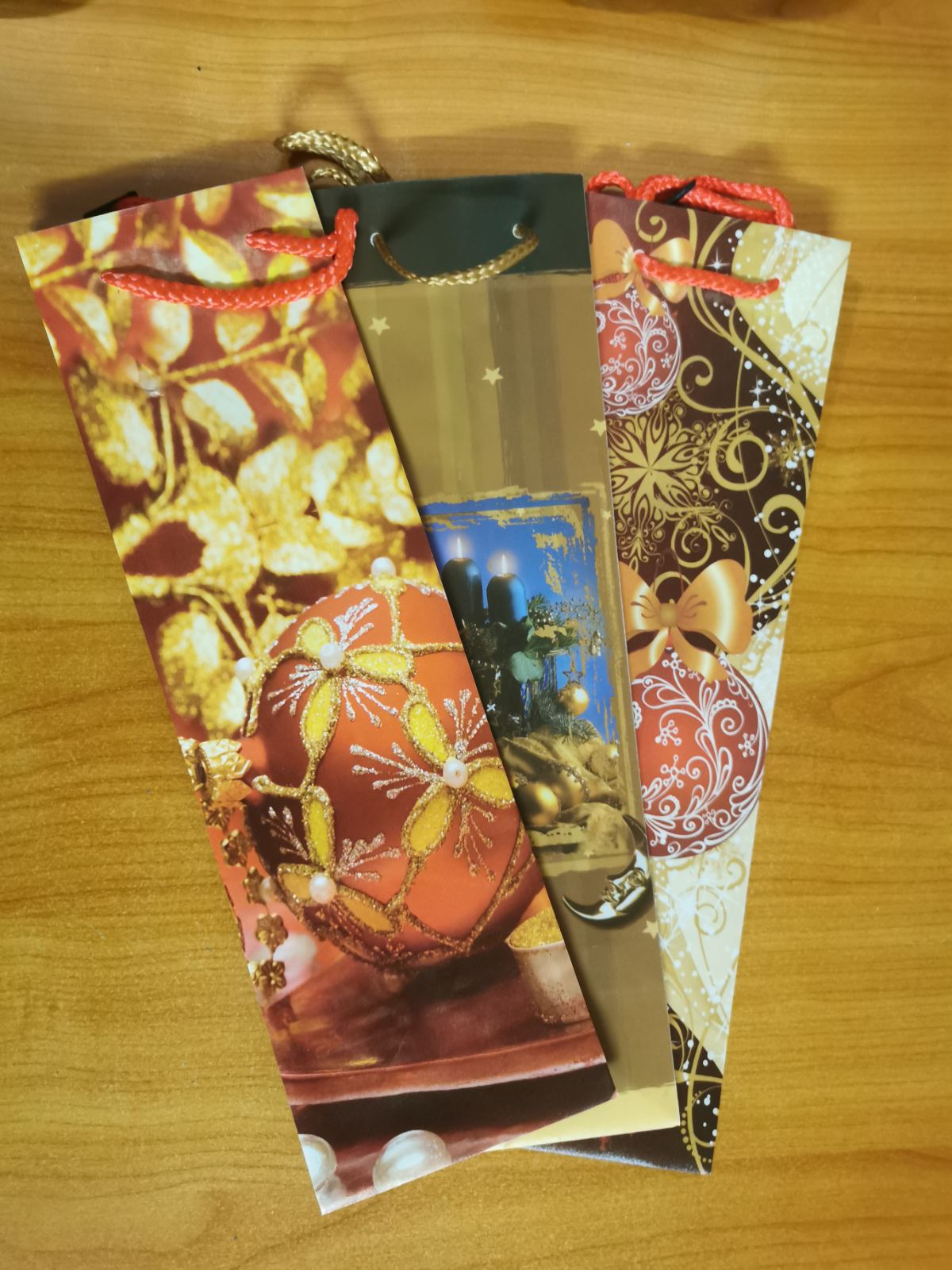 Taška na víno - dárková 33x10x9 cm - Vánoce (různé druhy)