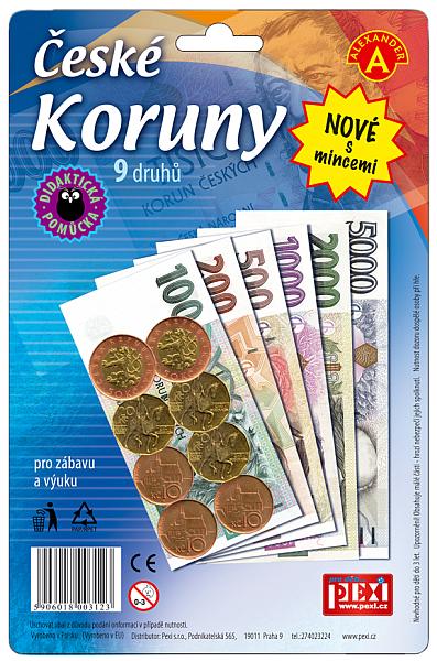 ČESKÉ KORUNY s mincemi-peníze do hry- Z VÝSTAVY