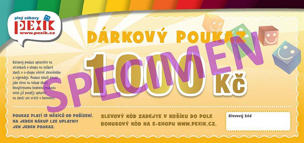 DÁRKOVÝ POUKAZ 1000,-Kč - voucher Pexik.cz 