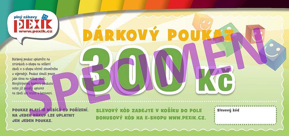 DÁRKOVÝ POUKAZ 300,-Kč - voucher Pexik.cz 