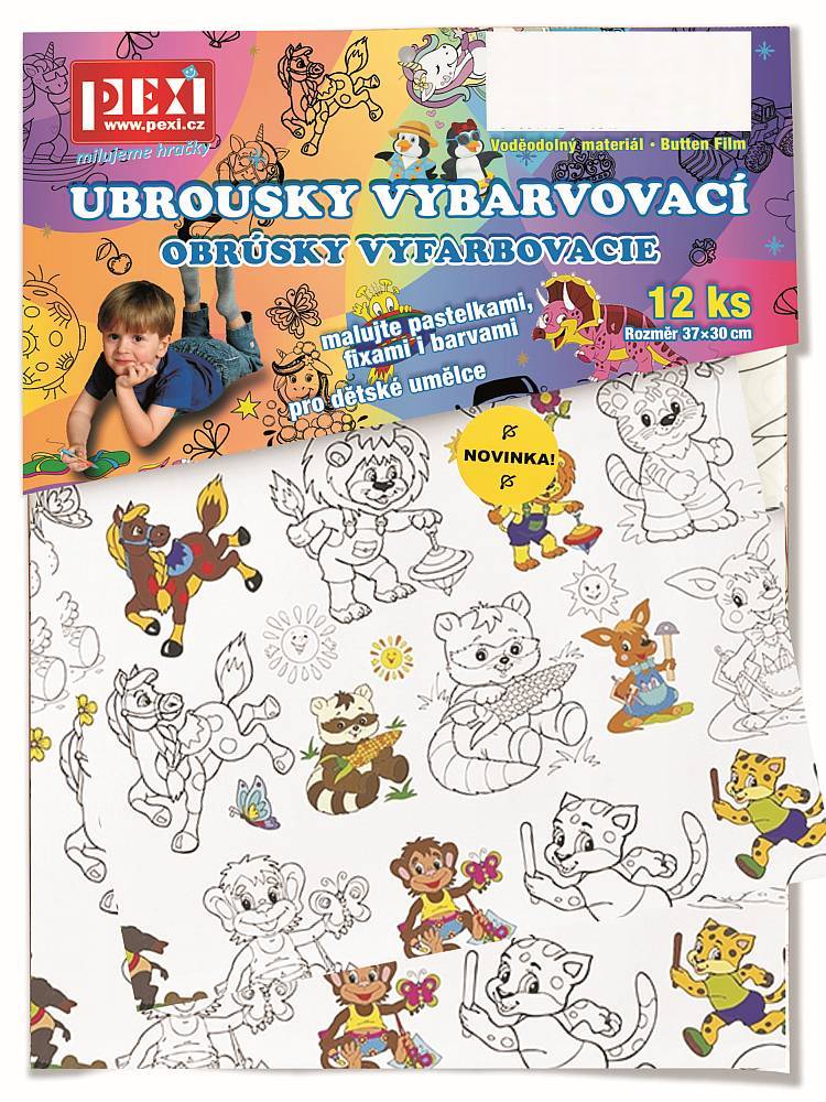 Ubrousky VYBARVOVACÍ - ZOO (12 ks)