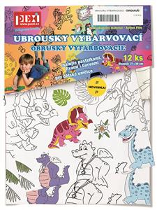 Ubrousky VYBARVOVACÍ - DINOSAUŘI (12 ks)