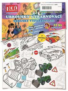 Ubrousky VYBARVOVACÍ - AUTA (12 ks)