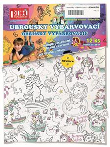 Ubrousky VYBARVOVACÍ - JEDNOROŽCI (12 ks) - VYŘAZENO