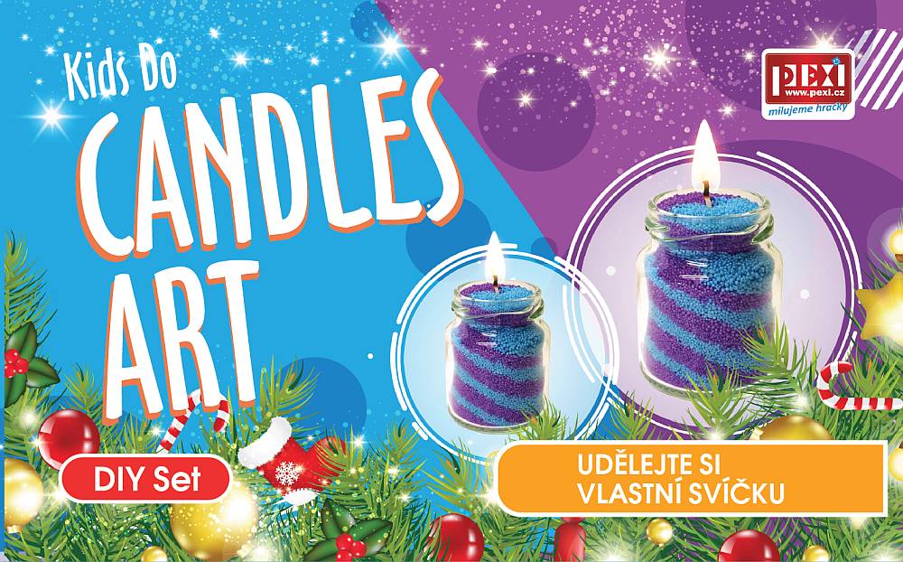 PEXI CANDLES ART - Pískové svíčky 2 ks Zimní 