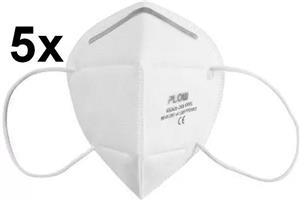 Respirátor PLOW - KN95/FFP2 skládaný, bez ventilu (95% ochrana); (Bal.=5 KS) !!CENA ZA 1ks