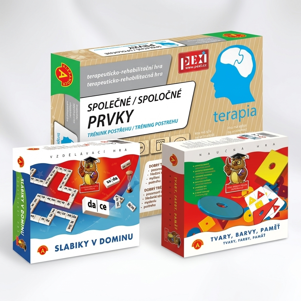 Sada 3 her - SENIOR I. (Společné prvky; Slabiky v dominu; Tvary, barvy, paměť), bundle