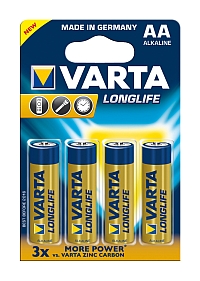 Baterie Varta Longlife, 4 ks, AA - VYŘAZENO